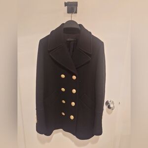 Zara Black Double-Breasted Coat